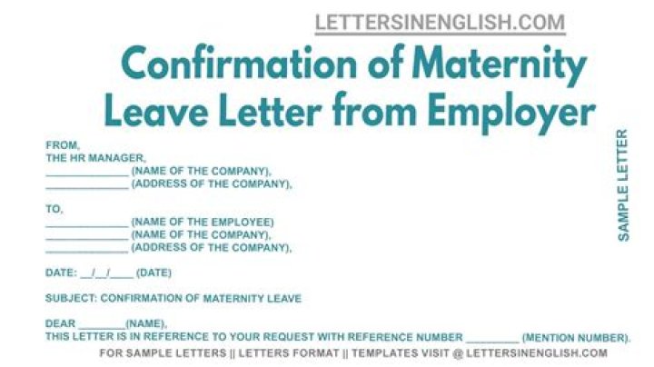 When should my employer confirm my maternity leave?