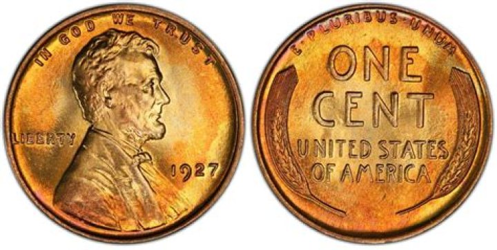 Where is the mint mark on a 1927 penny?