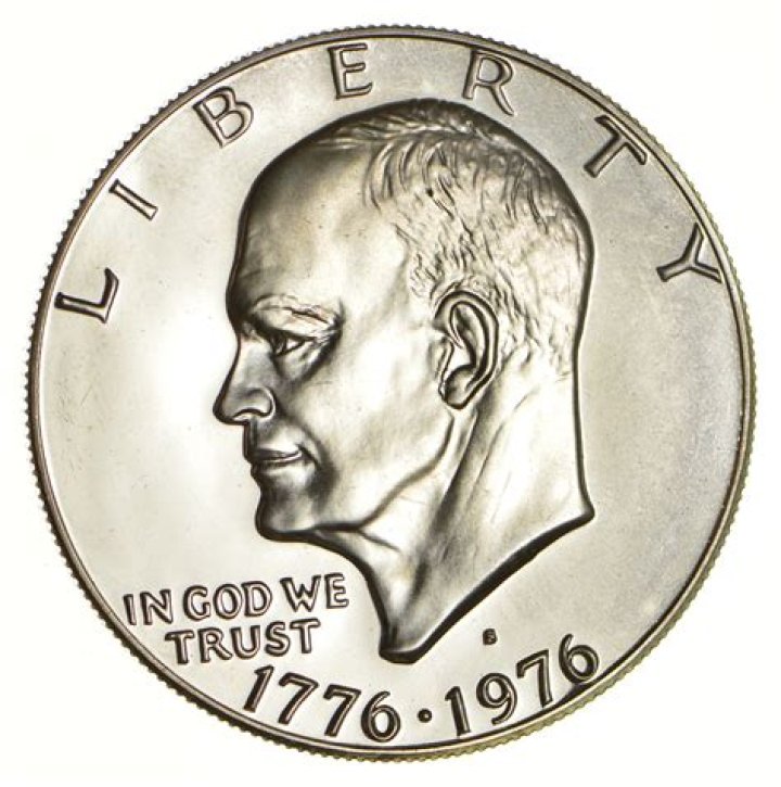 Where is the mint mark on Eisenhower silver dollars?