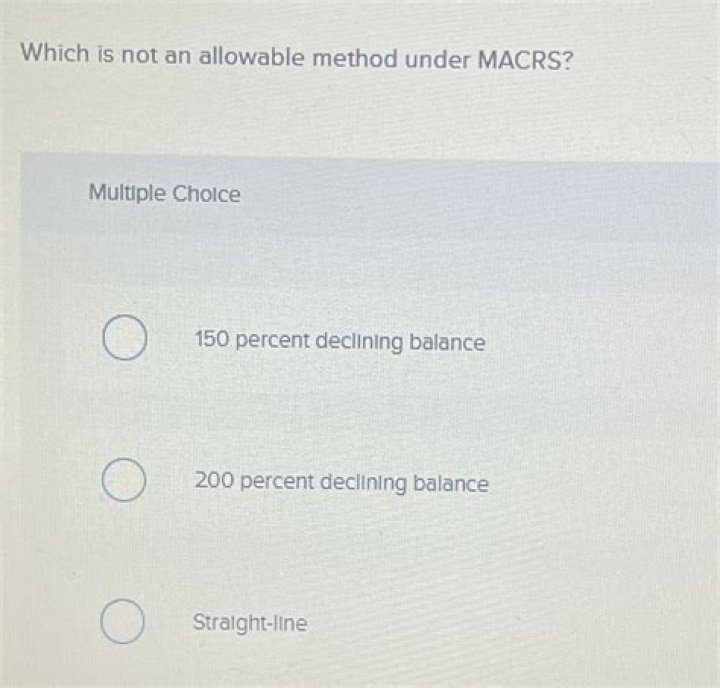 Which is not an allowable method under MACRS?