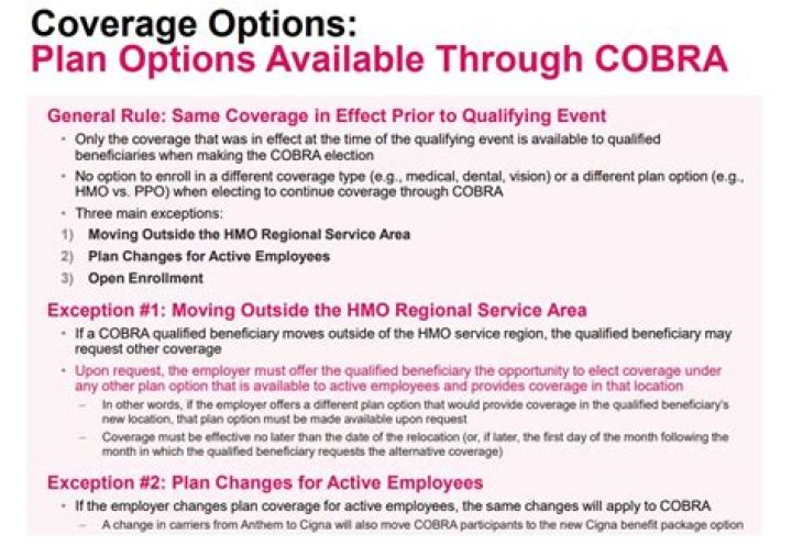 Who is not eligible for COBRA coverage?